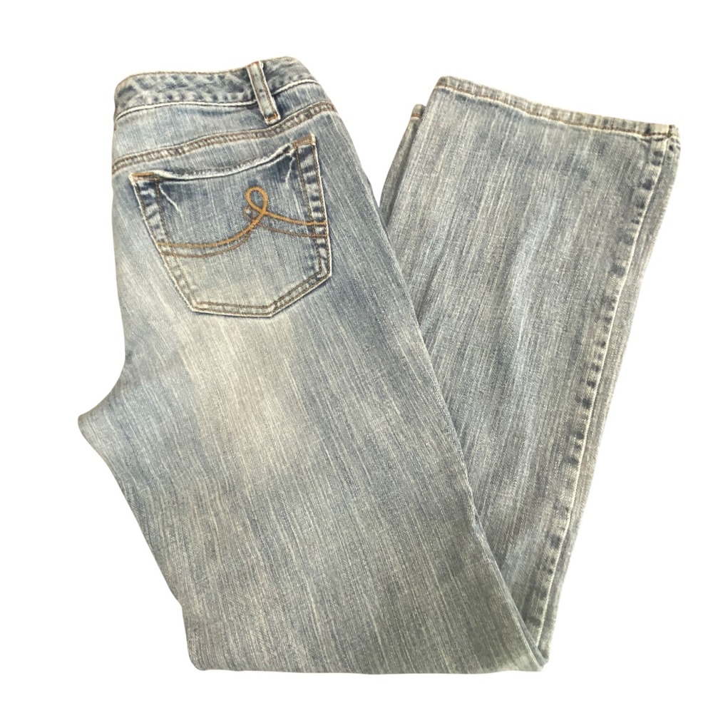 Ann Taylor LOFT Slim Bootcut Jeans Medium Wash Petite‎ 6P Stretch Denim 157662
